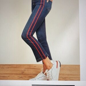Veronica Beard Jeans with Red Stripe